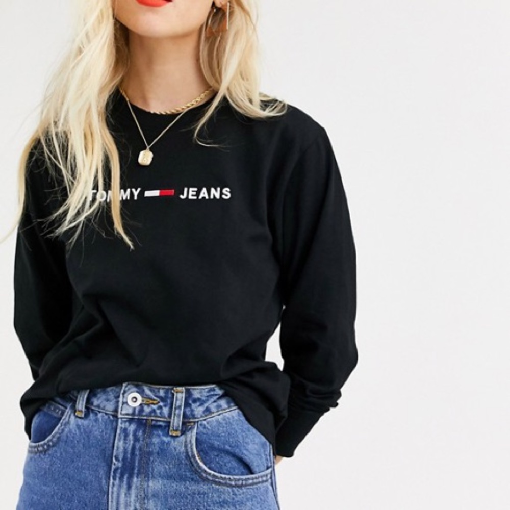Tommy jeans long sleeve tee in blue size small